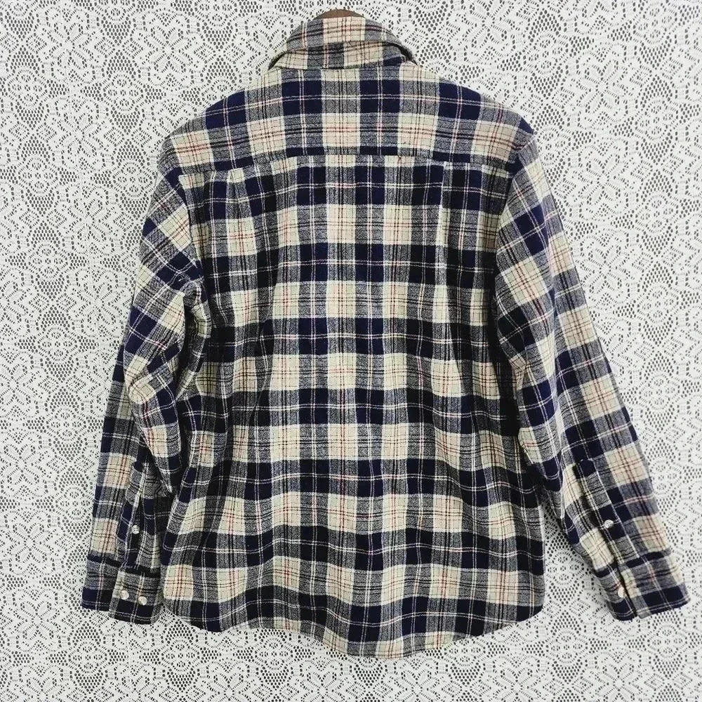 Vintage Preswick & Moore 100% Pure Virgin Wool Button Down Plaid Men's Shirt L - Picture 2 of 7